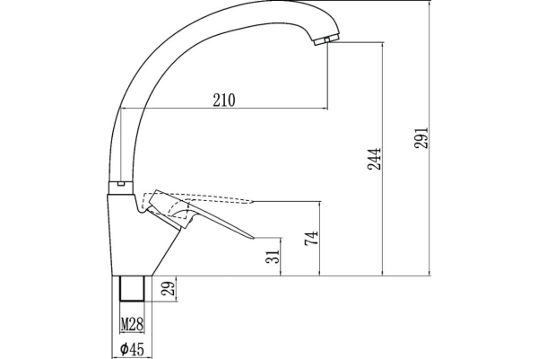 Смеситель Fmark для кухонной мойки FM4166