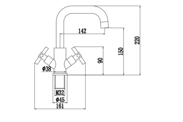 Смеситель Fmark для кухонной мойки FS8402