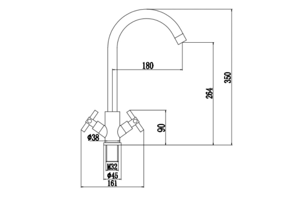 Смеситель Fmark для кухонной мойки FS8432