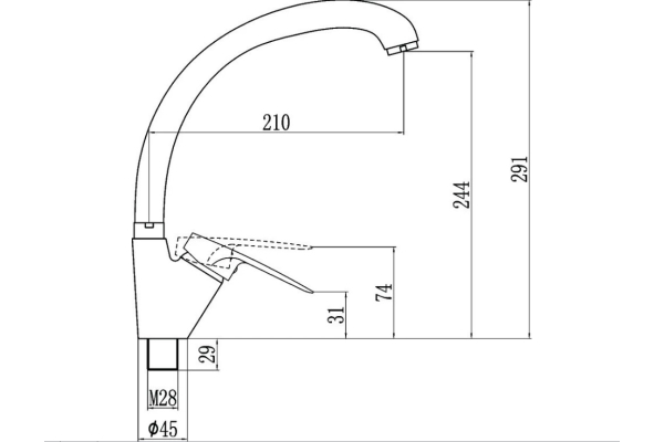 Смеситель Fmark для кухонной мойки FM4166H