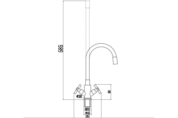 Смеситель Fmark для кухонной мойки FS8442-02