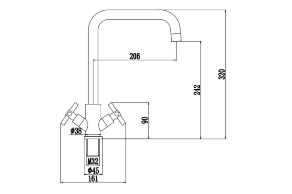 Смеситель Fmark для кухонной мойки FS8412