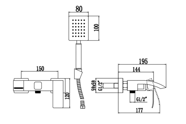 Смеситель Fmark для ванны FS8624