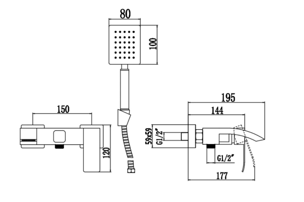 Смеситель Fmark для ванны FS8624-1