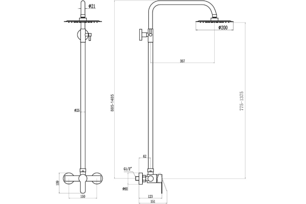 Душевая стойка Fmark FS8205H