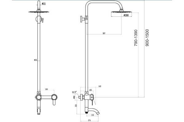 Душевая стойка Fmark FS8345H