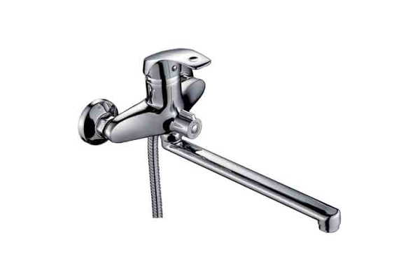 Смеситель для ванны Frap с длинным изливом ф 30 и переключателем в корпусе хром, F22021