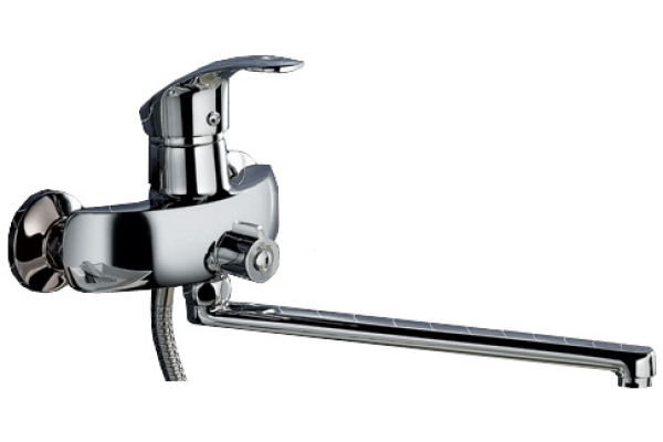 Смеситель для ванны Frap с длинным изливом и переключателем в корпусе хром, F2201