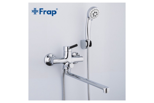 Смеситель для ванны Frap с длинным изливом и переключателем в корпусе ф 35 хром, F2244