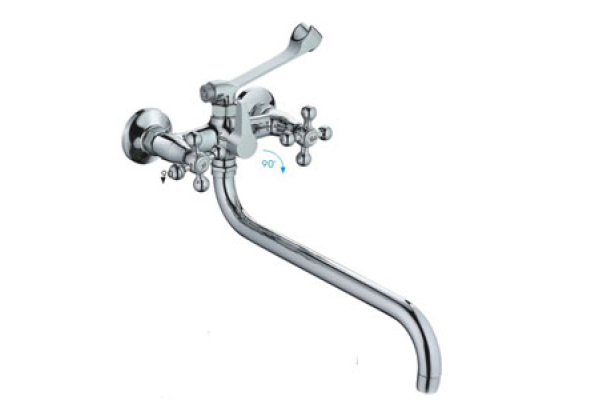 Смеситель для ванны Frap с длинным изливом и шаровым переключателем в корпусе хром, F2619-3