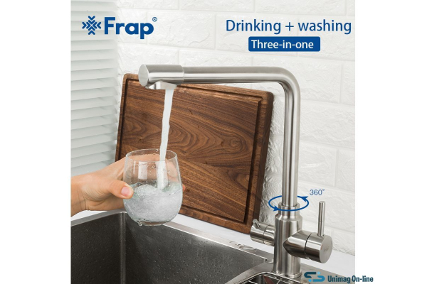 Смеситель для кухни Frap с подключением фильтра питьевой воды, сатин, F43899-1