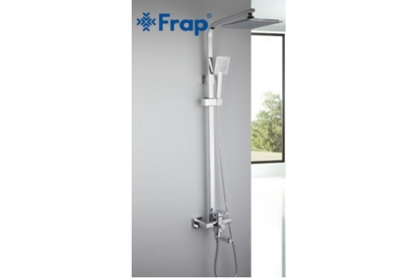 Душевая система Frap с верхним душем, смесителем и ручной лейкой хром, F2420