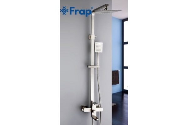 Душевая система Frap с верхним душем, смесителем и ручной лейкой сатин, F2421