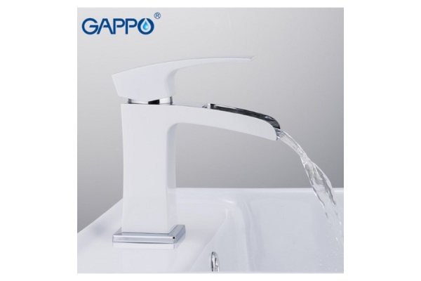 Смеситель для раковины Gappo G1007-30, белый/хром