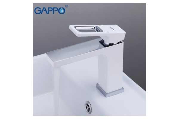 Смеситель для раковины Gappo G1017-8, белый/хром