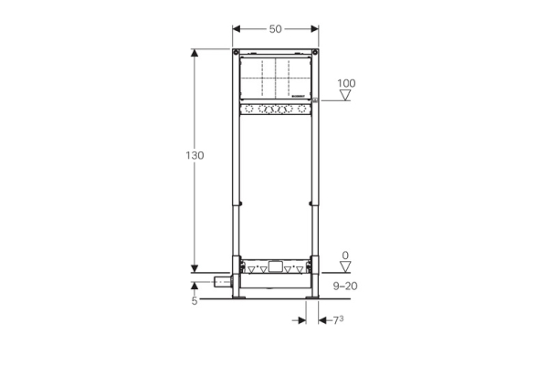 Инсталляция для душевых систем Geberit Duofix 130 см с водоотводом в стене 111.580.00.1