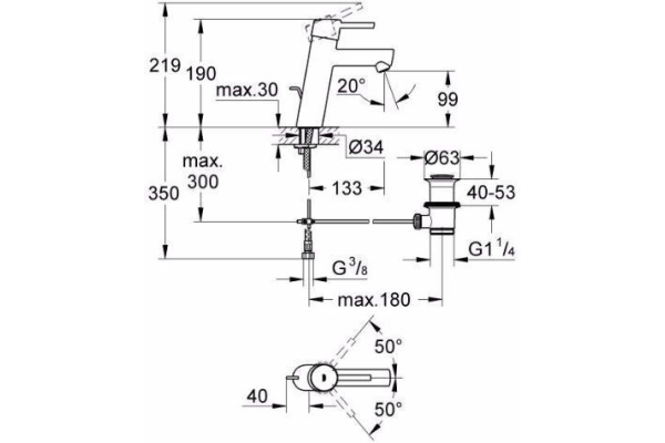 Смеситель для раковины Grohe Concetto 23450001