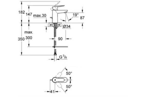 Смеситель для раковины Grohe BauEdge 23329000