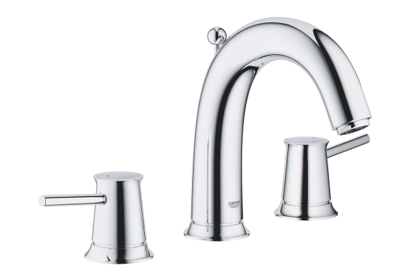 Смеситель для раковины Grohe BauClassic 20470000 двухвентильный, на 3 отверстия, встраиваемый, хром
