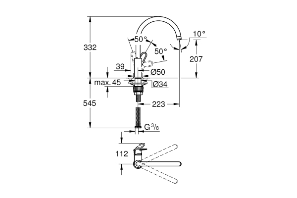 Смеситель для кухни Grohe BauFlow 31538001