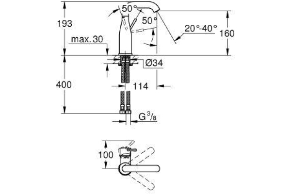 Смеситель для раковины Grohe Essence 23463001