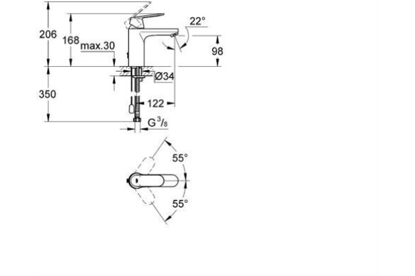 Смеситель для раковины Grohe Eurosmart Cosmopolitan 23327KW0 черный сатин