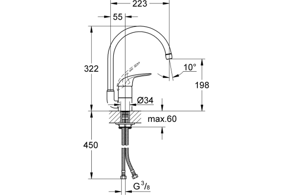 Смеситель для кухни Grohe Euroeco 32752000