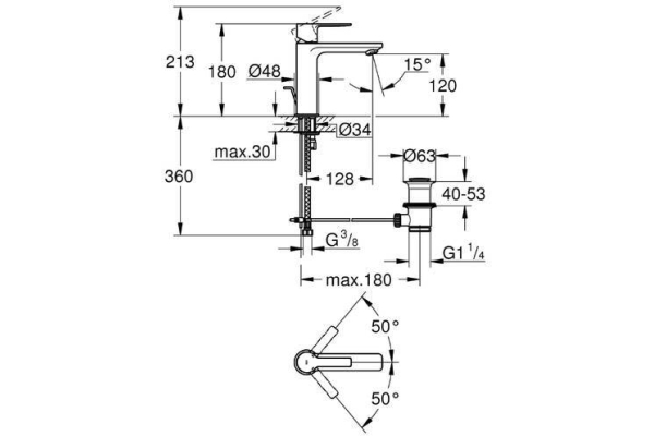 Смеситель для раковины Grohe Lineare New 32114001