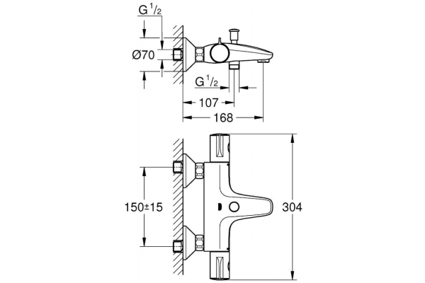Термостат для ванны Grohe Grohtherm 800 34567000