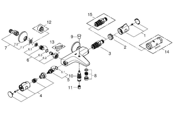 Термостат для ванны Grohe Grohtherm 800 34567000