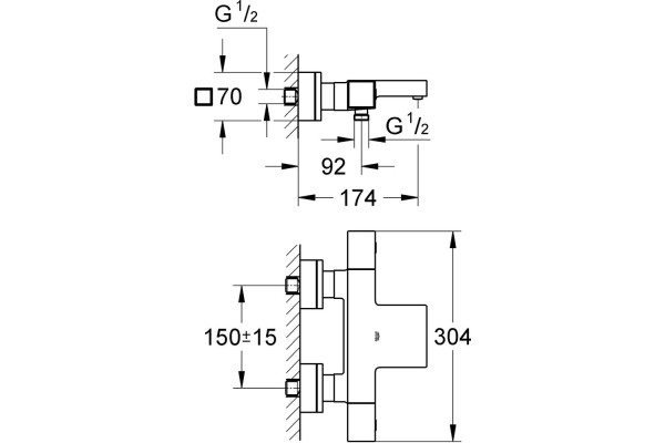 Термостат для ванны и душа Grohe Grohtherm Cube 34497000