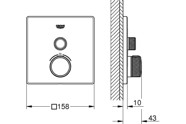 Термостат для душа Grohe SmartContr, хром 29123000