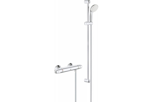 Термостат для душа Grohe Grohtherm с душевым гарнитуром New Tempesta II, душевая штанга 600 мм, хром