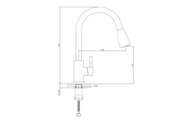 Смеситель Haiba для кухни HB73304-2