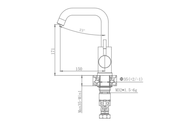 Смеситель Haiba для кухни HB72304-4