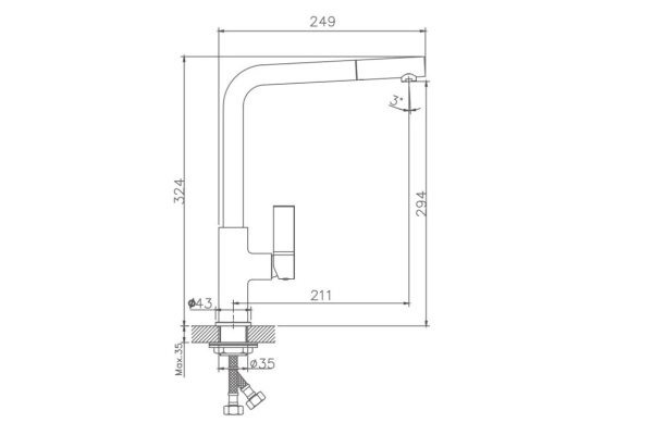 Смеситель Haiba для кухни HB70501-14