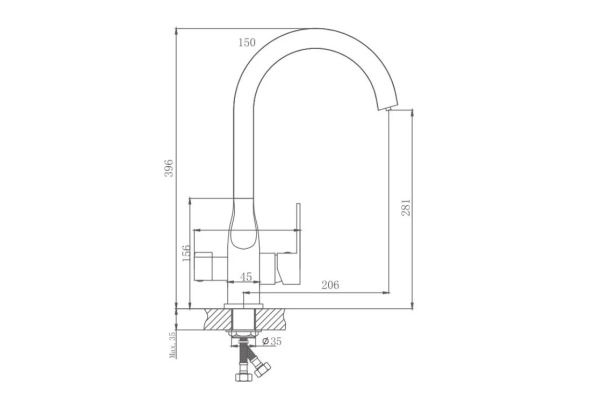 Смеситель Haiba для кухни HB76533-3