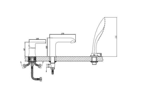 Смеситель Haiba на борт ванны HB80805-7