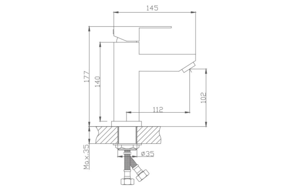 Смеситель для раковины Haiba HB10801 с гайкой