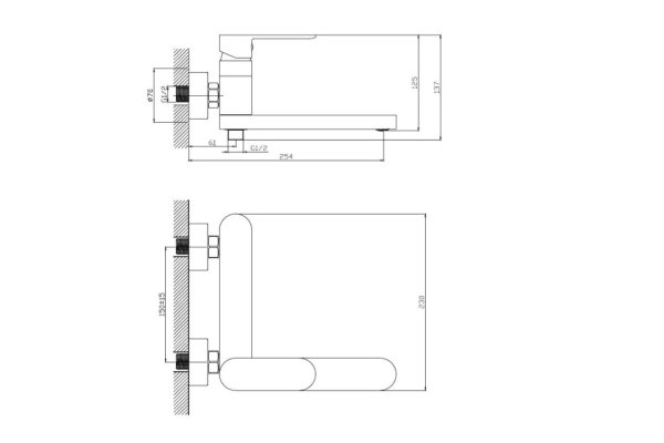 Смеситель Haiba для ванны HB61590-7