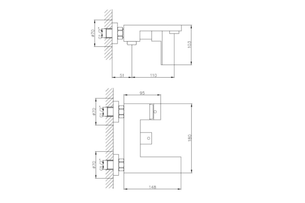 Смеситель Haiba для ванны HB60803-7