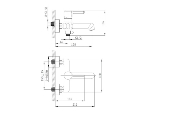 Смеситель Haiba для ванны HB60814-7