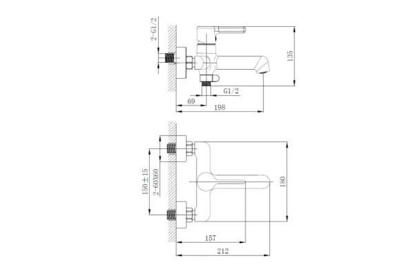 Смеситель Haiba для ванны HB60814