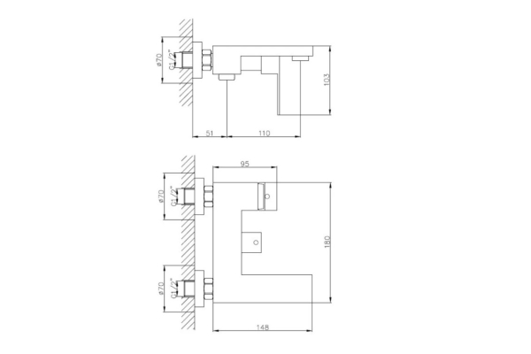 Смеситель Haiba для ванны HB60803-2