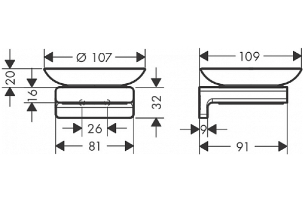 Мыльница AddStoris Hansgrohe 41746000, хром