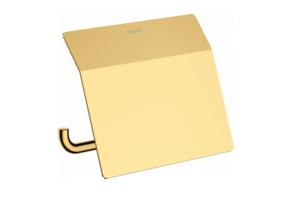 Держатель туалетной бумаги с крышкой AddStoris Hansgrohe 41753990, полированное золото