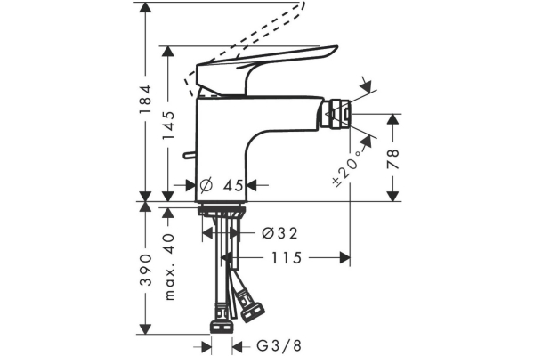 Смеситель для биде Hansgrohe Logis E 71232000 хром
