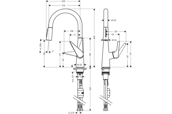 Смеситель для кухни Hansgrohe Talis S 200 72813000