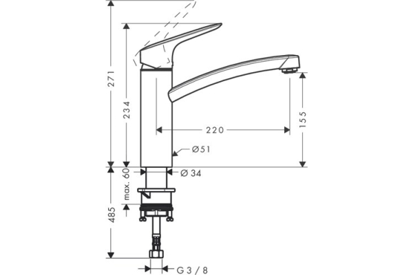 Смеситель для кухни Hansgrohe Logis 71832000