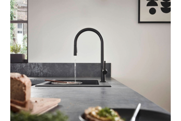 Смеситель для кухни Hansgrohe Talis M54 с вытяжным душем 72802670, черный матовый